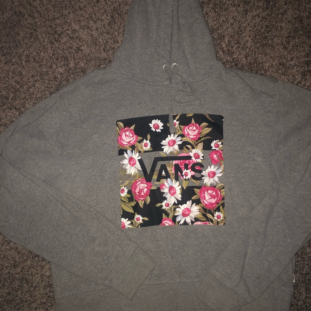 Grey/floral woman’s vans hoodie